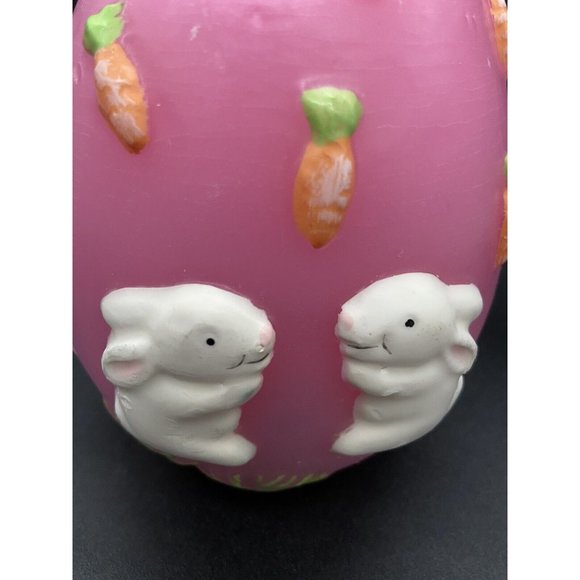 5.5 in Easter Bunny Candle Rabbits Pink Egg Carrots Large - Picture 5 of 6